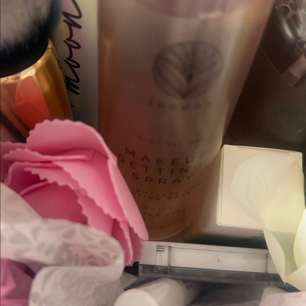 Makeup Gift Set with Pink and Gold Accents